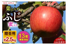 【25年12月発送】りんご 蜜入り 13度糖度保証【贈答用】葉とらずふじ 約2.5kg【レビューキャンペーン】