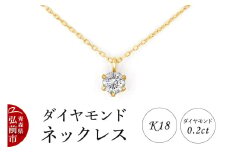 ダイヤモンド ネックレス イエローゴールド 0.2カラット ダイヤ K18【レビューキャンペーン】