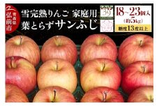 【26年1月～発送】りんご 【 数量限定 】雪完熟 自然 葉とらず 糖度13度以上 家庭用 サンふじ 約 5kg 18～23個【レビューキャンペーン】