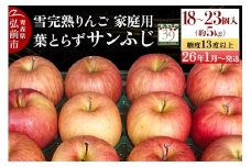 【26年1月～発送】りんご 【 数量限定 】雪完熟 自然 葉とらず 糖度13度以上 家庭用 サンふじ 約 5kg 18～23個【レビューキャンペーン】