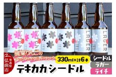 摘果りんごのアップサイクルドリンク テキカカシードル（シードル 、ライチ、ラガー） 各330ml×2本 計6本 お酒 青森 弘前 林檎 リンゴ【レビューキャンペーン】