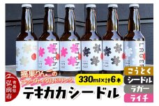 摘果りんごのアップサイクルドリンク テキカカシードル（シードル×2 、ライチ×2、こうとく×1、ラガー×1） 各330ml 計6本 お酒 青森 弘前 林檎 リンゴ【レビューキャンペーン】