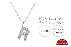 ネックレス プラチナ900 0.06ct ダイヤイニシャルネックレス R【レビューキャンペーン】