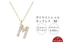 ネックレス イエローゴールド 0.05ct ダイヤイニシャルネックレス M【レビューキャンペーン】