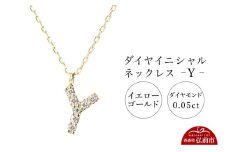 ネックレス イエローゴールド 0.05ct ダイヤイニシャルネックレス Y【レビューキャンペーン】