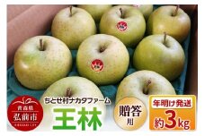 【26年1月～発送】りんご 王林 約3kg 贈答用 ちとせ村【レビューキャンペーン】