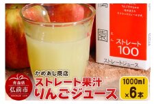 りんごジュース ストレート果汁【林檎園】1000ml×6本 紙パック ゴールド農園 かめあし商店【レビューキャンペーン】