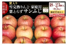 【25年12月発送】りんご 【 数量限定 】雪完熟 自然 葉とらず 蜜入り 糖度13度以上 家庭用 サンふじ 約 5kg 18～23個【レビューキャンペーン】