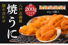 八戸近海産 焼うに 詰め合わせ うに ウニ 雲丹 40g×5個 200g むらさきうに