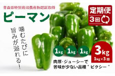 【3回定期便】 【青森県特別栽培】ピーマン 1kg ピクシー