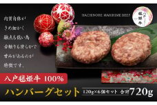 八戸 毬姫牛 100％ ハンバーグセット 120g×6個 合計 720g