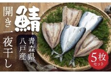 八戸産 鯖開き一夜干し 5枚セット