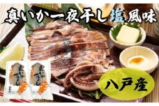 青森県八戸産 真いか一夜干し 塩風味 1枚入り（2パック） 八戸市産 青森県産 東北産 冷凍 送料無料
