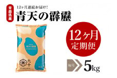 【定期便 12ヶ月】 米 青天の霹靂 5㎏ 青森県産 【特A 8年連続取得 】（精米）