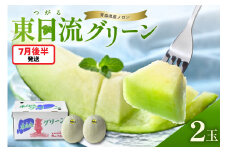 【2025年7月後半発送】最高等級秀品メロン緑肉大玉2玉東日流グリーン青森産