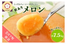 【2025年8月下旬発送】【訳あり】メロン7.5kg程度(赤肉4～8玉)津軽産