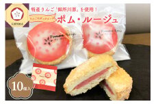 赤～いりんごのダックワーズ ポム・ルージュ（10個入・個包装） 焼菓子 お土産 中まで赤～いりんご御所川原ジャム使用