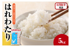 米 5kg はれわたり 白米 精米 青森 【2025年6月後半発送】五所川原 JA 農協 お米 コメ ごはん 飯