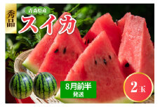 【2025年8月前半発送】 青森県産 スイカ 2玉 大玉 秀品 先行予約 西瓜 7月 8月
