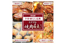おすすめ焼肉4点セット(十和田タン塩、華咲きハラミ、十和田牛バラ焼き、十和田コリコリホルモン)【1146148】