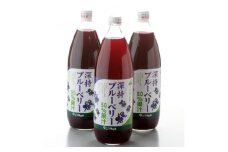 ＜青森県十和田市産＞中こう果樹園の「深持ブルーベリージュース」3本セット【1034469】