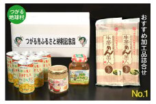 つがる地球村 おすすめ加工品詰合せ No.1｜りんごジュース ジャム はちみつ 牛蒡めん [0366]