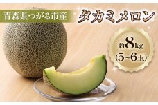タカミ メロン 8kg (5玉から6玉)｜2025年産 令和7年 青森 つがる 特産 めろん 果物 フルーツ 期間限定 [0844]
