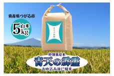 青天の霹靂 (特別栽培米) 白米5kg 令和6年産 青森県産米 [お申込み後に精米]｜2024年産 つがる市 お米 米 こめ へきれき 白米 精米 特栽米 ブランド米 [0759]