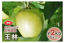 [贈答用] 王林【約2kg 6玉入り】芳醇な香りの青りんご｜青森産 津軽 つがる りんご リンゴ 果物 フルーツ [0679]