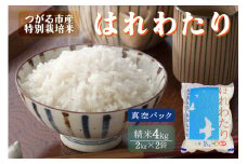 令和7年産 特別栽培米《真空パック はれわたり》精米4kg (2kg×2袋)｜4kg 2025年 青森県 つがる市産米 津軽 精米 白米 お米 米 こめ 特A [0888]