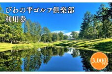 びわの平ゴルフ倶楽部利用券3,000円  ゴルフ場利用券 びわの平 利用券 ラウンド ゴルフ 谷越え 林間コース ＧＰＳナビ 乗用カート カート 乗入れ シニア 利用券 ゴルフ ラウンド ゴルフプレー券 プレー券 ホール 平川市 平川 