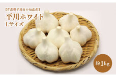 2025年産　出荷予定：7月下旬～2/28【青森県平川市小和森産】平川ホワイト Lサイズ約1kg ホワイト六片種 ホワイト6片種 にんにく ニンニク ガーリック 青森県 平川市 小和森産 小山内組 野菜 白にんにく 白ニンニク 平川市産 
