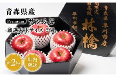 ≪12月発送≫青森県産 premiumサンふじ 5個（約2kg） 厳選大玉【青森県 平川市 おの果樹園】青森 平川 りんご リンゴ 林檎 フルーツ 特選 大玉 