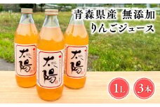 青森県産 無添加りんごジュース1L×3本【青森県 平川市 そと川りんご園】青森 青森県産 平川 ジュース リンゴジュース 林檎ジュース フルーツジュース 