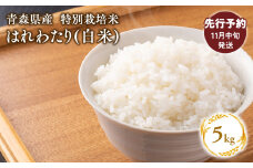 ≪令和7年産 先行予約≫11月中旬よりお届け! 　特別栽培米 はれわたり白米5kg【青森県 平川市】先行予約 米 お米 精米 青森県産 産地直送 おにぎり 朝ご飯 冷めてもおいしい ご飯  コメ こめ 白米 ごはん ブランド米 特A 特A米 お取り寄せ グルメ