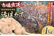 【動画有り】市場直送 旬の活ほたて1kg 【あおもり食品】 活ホタテ ホタテ ほたて 帆立  生ほたて 生ホタテ 刺身 殻付き 貝付き 貝 貝柱 魚介 海鮮 新鮮 青森 青森県 東北 陸奥湾 むつ湾 BBQ バーベキュー キャンプ F21J-112