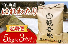 ＜定期便＞ 100年続く米農家 新米 特 A はれわたり 5kg×3ヶ月連続（令和6年産） 【マルサンファーム】 白米 精米 米 お米 おこめ コメ 東北 青森県 平内町 F21J-129