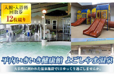 【平内いきいき健康館 よごしやま温泉】大人(12歳以上)入館・入浴料回数券12枚綴り F21J-149