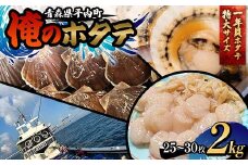 「俺のホタテ」 1年貝ホタテ特大サイズ 2kg ホタテ ほたて 帆立 活ホタテ 貝柱 殻付き 魚介 魚貝 魚貝類 青森 青森県 東北 平内 むつ湾 F21J-243