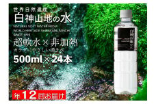 白神山地の水500ml×24本 12回お届け