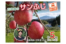 りんご 青森 サンふじ リンゴ 約 5kg (12～16玉) 青森県 鰺ヶ沢町産 西樹園 フルーツ 果物 果物類 白神山地 林檎 サンフジ ふじ