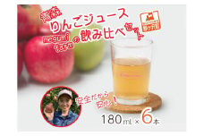 【12月中旬より順次発送】 数量限定 りんごジュース 飲み比べ 180ml×6本 ジュース セット 青森県 鰺ヶ沢町産 megumi farm サンふじ 王林 サンジョナ リンゴジュース 飲み物 飲料 ストレート