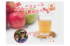 【数量限定】megumi farmの飲みくらべセット 1L×12本　青森県産りんごジュース　