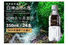 24か月連続お届け！！ 白神山地の水 350ml×24本 定期便 ナチュラルウォーター 飲料水 軟水 超軟水 非加熱 弱酸性 湧水 湧き水 水 お水 ウォーター ペットボトル 青森県 鰺ヶ沢町 国産