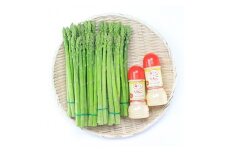 ご近所おすそ分けパック「アスパラガス 1kg」と「りんごファミリードレッシング(ふじ)2本」【1026690】
