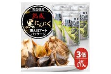 青森県産熟成黒にんにく 田んぼアートパッケージ(3個)【1635389】