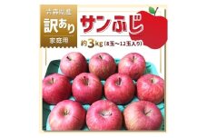 青森県産「サンふじ」家庭用　訳あり 光センサー選果済　約3kg【1635391】