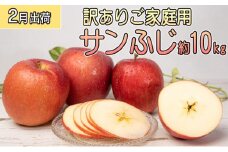 2月 ご家庭用 サンふじ 約10kg【訳あり】【2月・青森りんご・JA津軽みらい(板柳）】