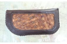 林寿工芸舎 メガネケース(9×17×2.7cmりんご樹皮加工)こげ茶