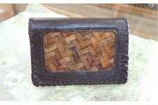林寿工芸舎 名刺入れ(7.5×11×1.5cmりんご樹皮加工)こげ茶